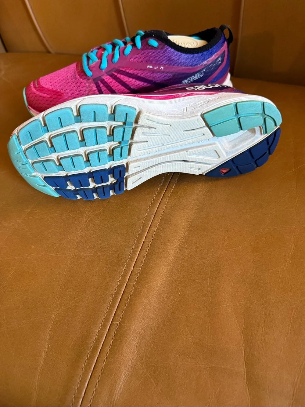 Salomon Sonic RA Pro Women's Vibrant Pink and Teal Athletic Shoes, Womens Size 6